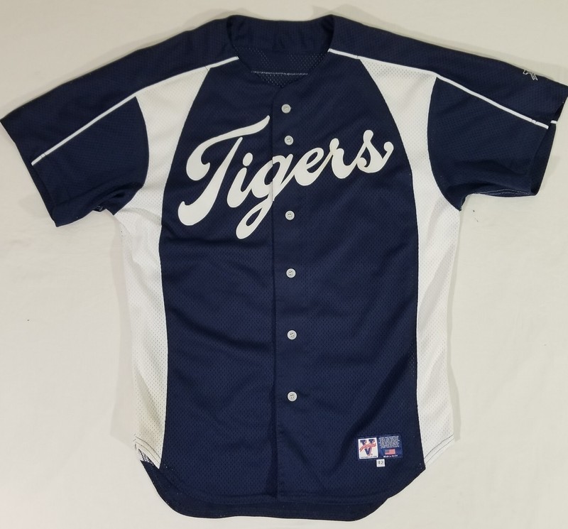 Victory Custom Athletic TIGERS #2 RIVERA Baseball Jersey Sz 42 Blue Stitched USA gallery