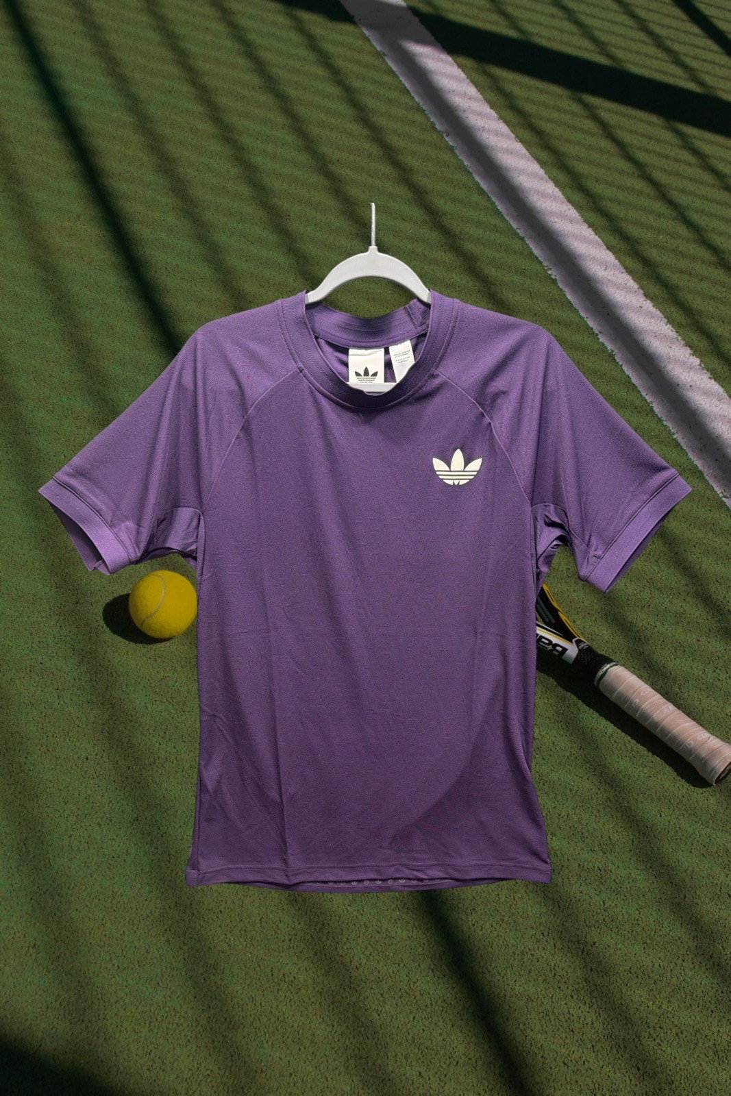 adidas Originals Men's Freelift Crew Pro Tennis Short Sleeve Shirt Purple Med gallery