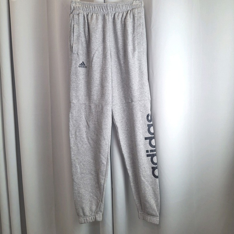 Mens Adidas Heather Gray/Black Sweatpants/Jogger Pants Size Small gallery
