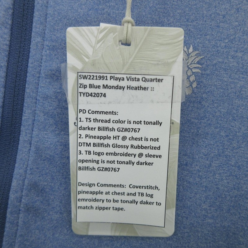 Tommy Bahama Pullover Mens Small Blue Monday Heather Playa Vista Quarter Zip gallery