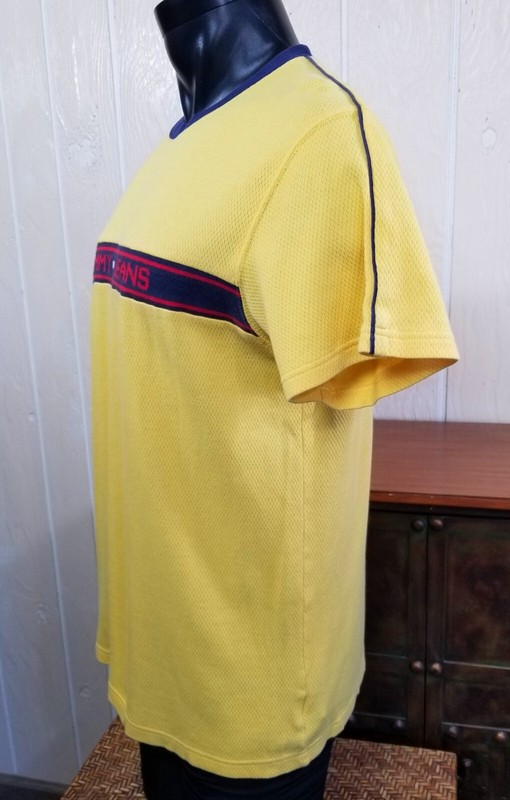 Tommy JEANS Hilfiger Yellow Flag Logo S/S Shirt Top Men's Sz M gallery