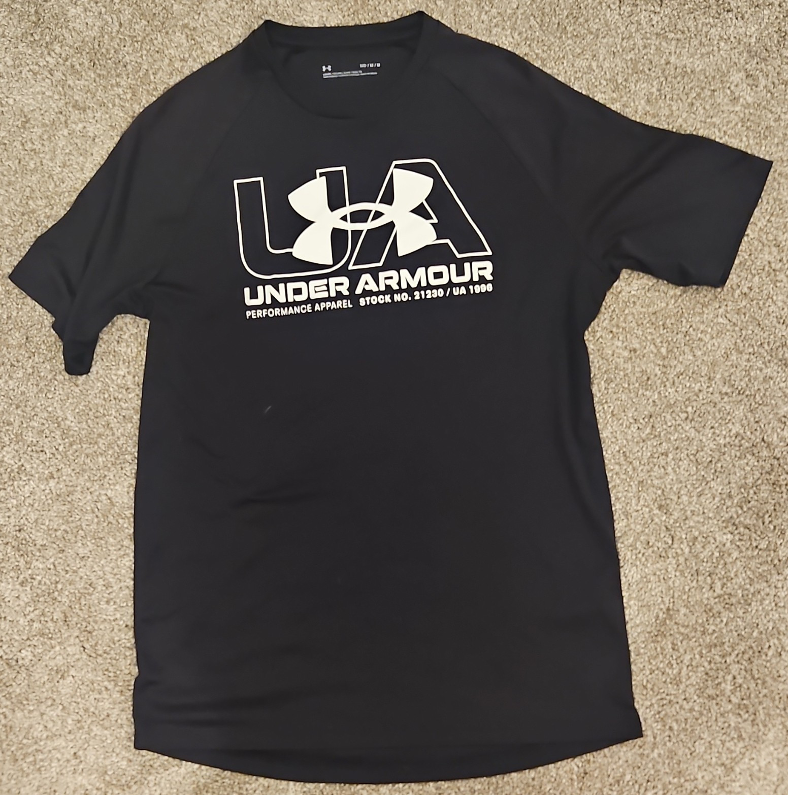 Under Armour UA Loose Fit Black Logo Graphic Crew Neck Tee Men's M gallery