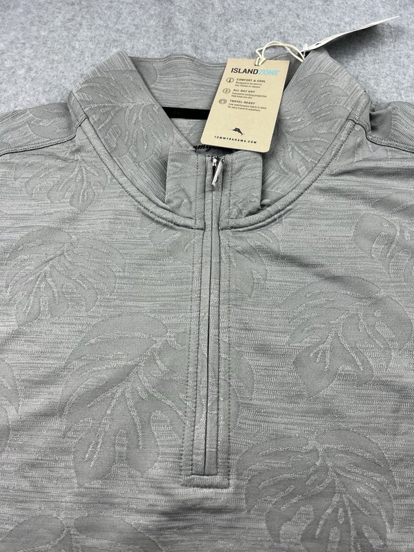 Tommy Bahama Men’s Palm Leaf Monsterra Fade 1/2 Zip Pullover Size 3XLB Gray NWT gallery