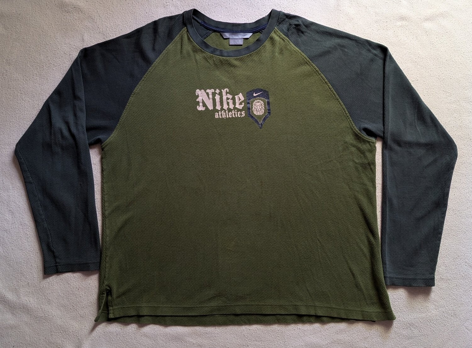 Nike Athletic Men's Textured Two-Tone Green Pullover Size XL Pre-owned gallery