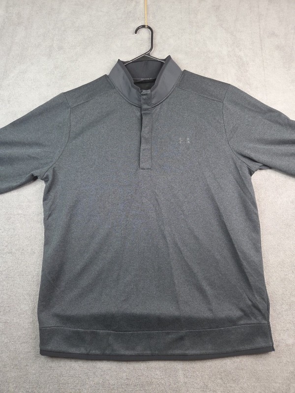 Under Armour Golf 4 Snap Pullover Sweatshirt Mens 2XL Black Dark Gray Coldgear gallery
