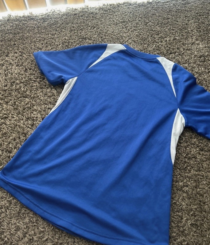 Nike Team Dri-FIT Youth Boys L Blue/White V-Neck Jersey T-Shirt Polyester gallery