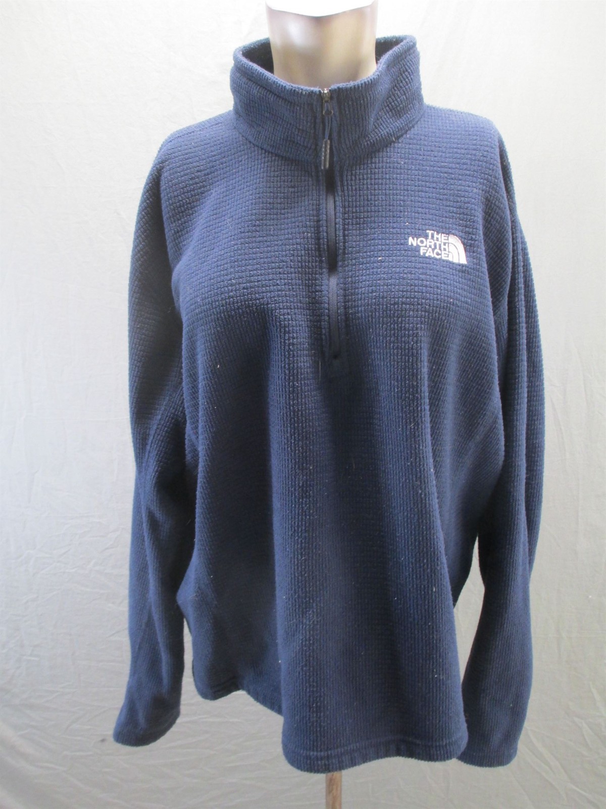 The North Face Size XL Mens Blue 1/4 Zip Sherpa Lined Outdoor Logo Pull Over 170 gallery