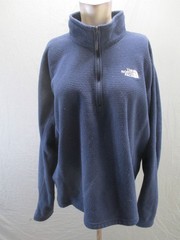 The North Face Size XL Mens Blue 1/4 Zip Sherpa Lined Outdoor Logo Pull Over 170