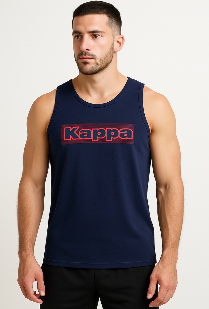 Kappa Men’s Tank Top XL Navy Blue Sleeveless Athletic Logo Muscle Shirt
