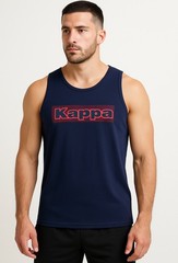 Kappa Men’s Tank Top XL Navy Blue Sleeveless Athletic Logo Muscle Shirt