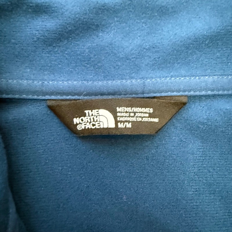 The North Face Quarter Zip Pullover Mens M/M Blue Rainbow Logo Performance Shirt gallery