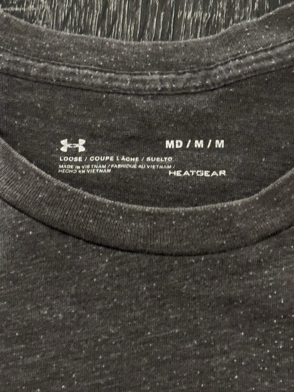 Under Armour HeatGear Gray Solid Crew Neck Logo Loose Fit T-Shirt Men’s M gallery