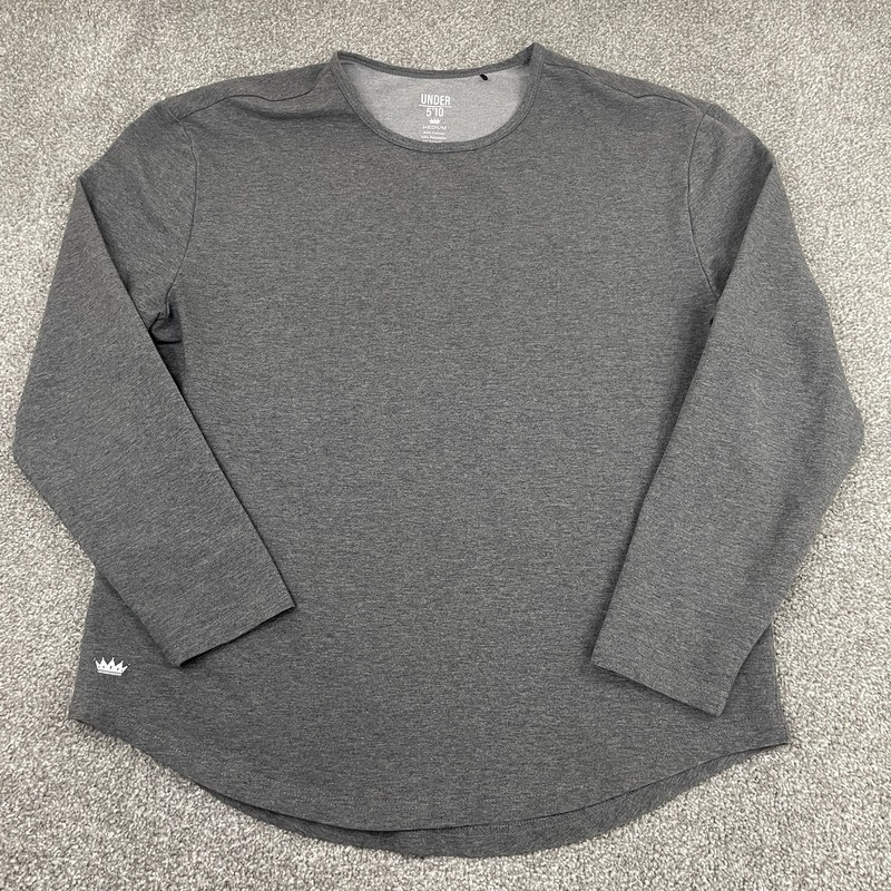 Under 5'10 Shirt Men M Gray Long Sleeve Activewear Performance Athletic Pullover gallery