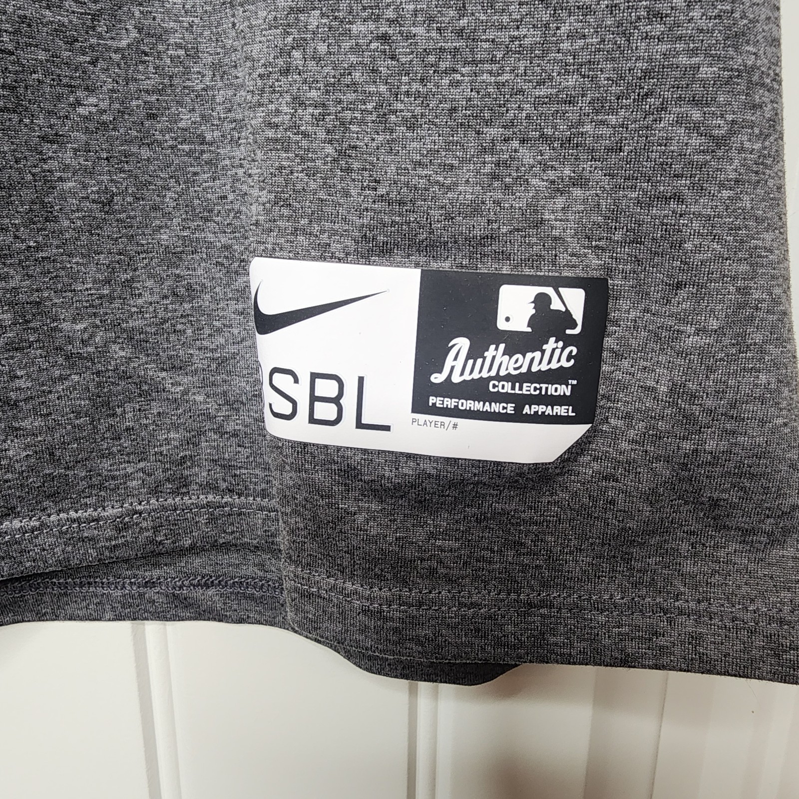 Nike Red Sox Gray and Red Raglan Long Sleeve Shirt - Size L Large gallery