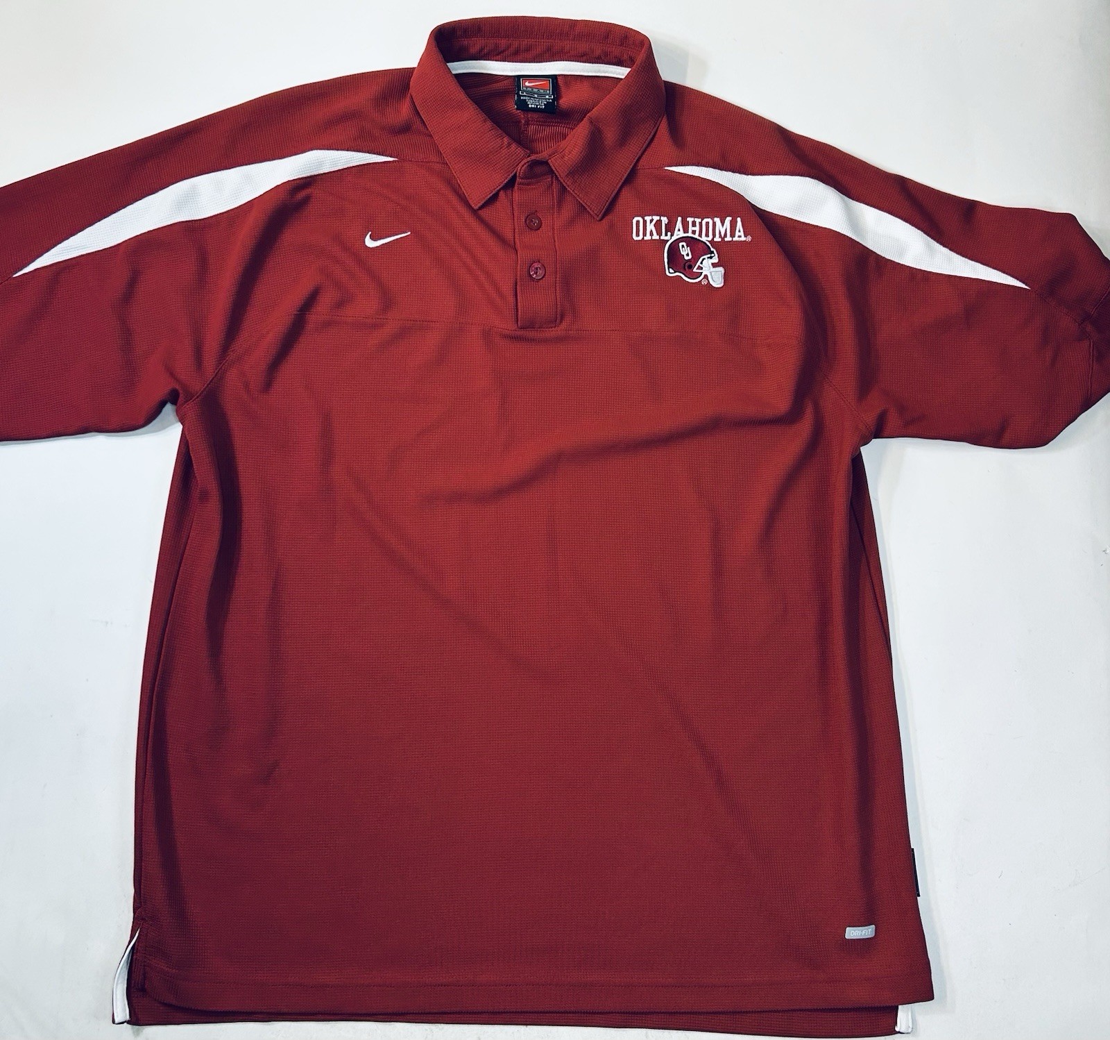 Nike Authentic Team Oklahoma Univ Sooners Dri-fit Mens Large Polo Shirt gallery
