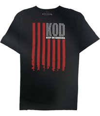 Vlado Mens Keep on Dancing Flag Graphic T-Shirt, blackred, XL