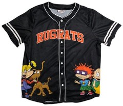 Nickelodeon Rugrats Baseball Jersey Mesh Black Streetwear Adult 2XL Lightweight