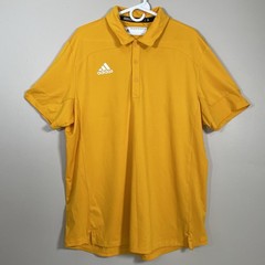 Adidas Men’s Size Large Aeroredy Athletic Tech Polo Shirt Short Sleeve Yellow