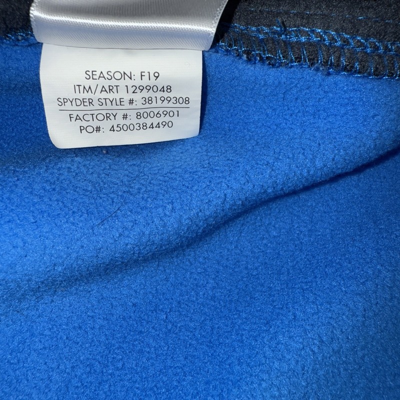 Spyder Pullover Mens M. Blue Black Quarter Zip Fleece Knit Ski Thermal Winter gallery
