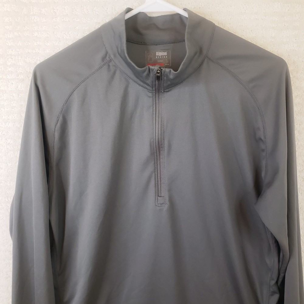 Alpine Design DRI-LOGIC Pullover Grat 1/4 Zip Long Sleeve Men's L Stretch