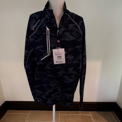 NWT Sunice Allendale 2.0 Water Repellent Pullover Men’s S Midnight Camo Golf Zip
