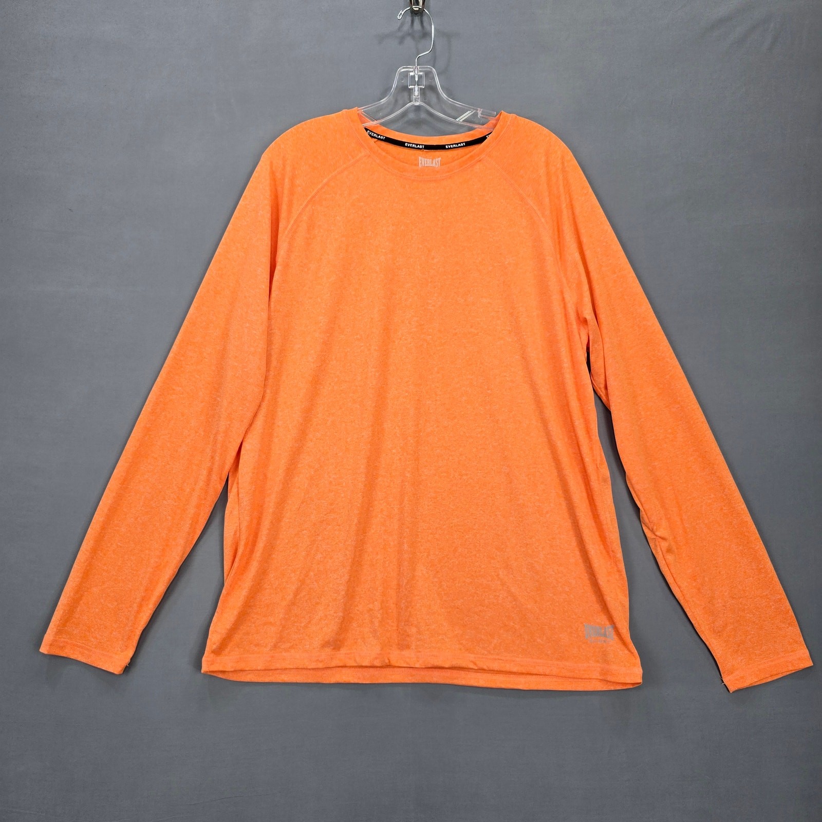 Everlast Sport Tee Orange Long Sleeves Classic Crew Neck Activewear Men's L Top gallery