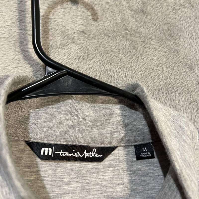 Travis Mathew Pullover Mens Medium Gray 1/4 Zip Long Sleeve Golf Toscana gallery