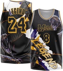 Design Legend 24 Mamba 8 Bryant Basketball Jersey Workout Streetball Gym Hip Hop