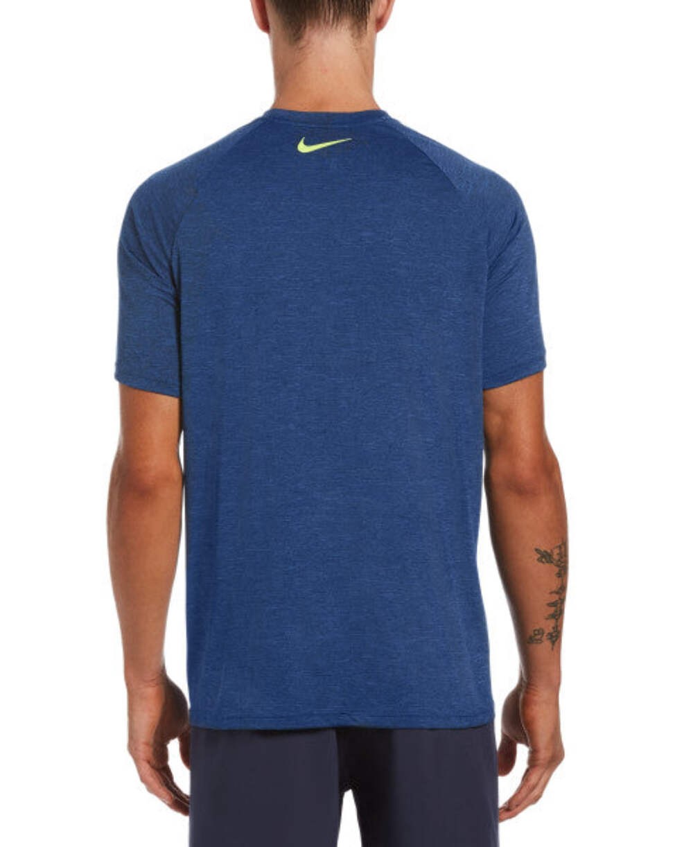 Nike Swim Men's Sunset Logo Short Sleeve Hydroguard Rash Guard Heather Game Roya gallery