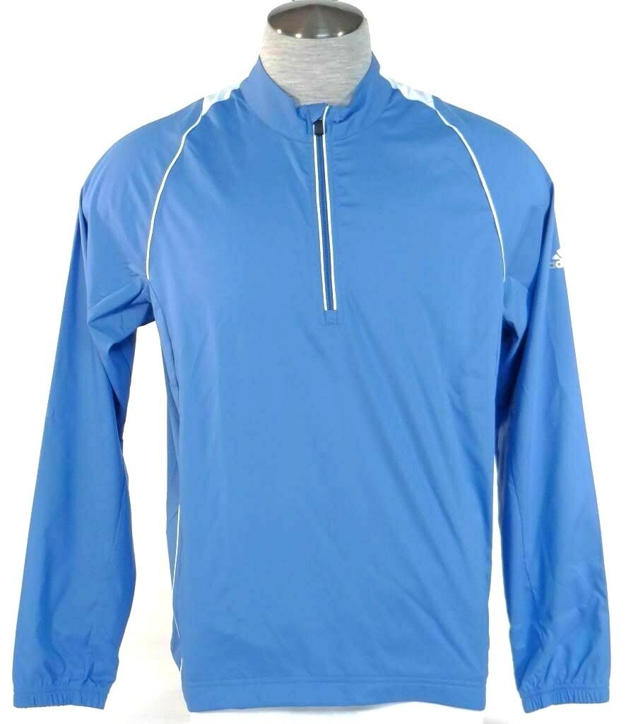 Adidas Golf ClimaProof 1/2 Zip Blue Wind Shirt Men's NWT gallery