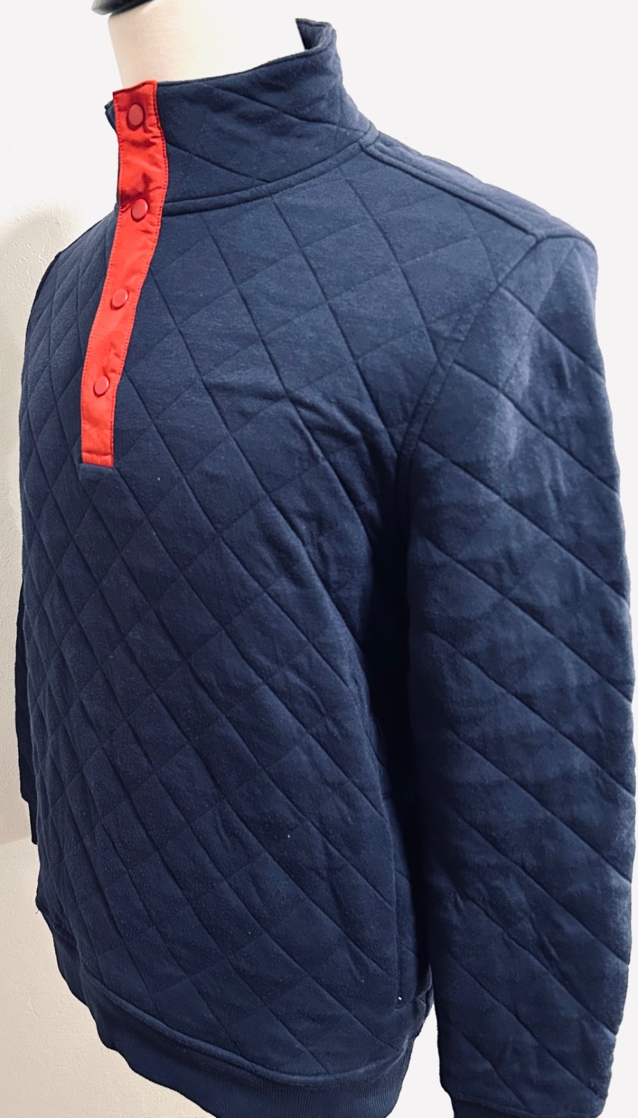 Club Room Light Blue Quilted 1/4 Button Pullover Men’s NWOT gallery
