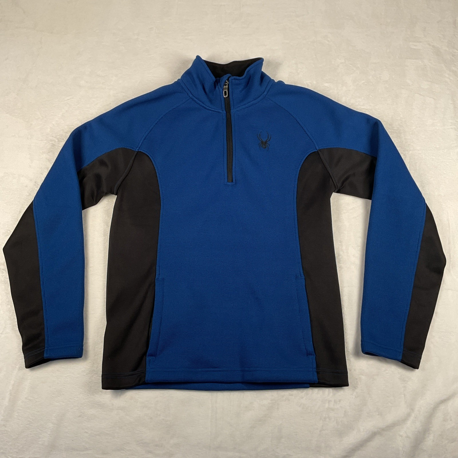 Spyder Men's Long Sleeve Outbound Mid Weight 1/4 Zip Pullover Blue Casual Chic S gallery