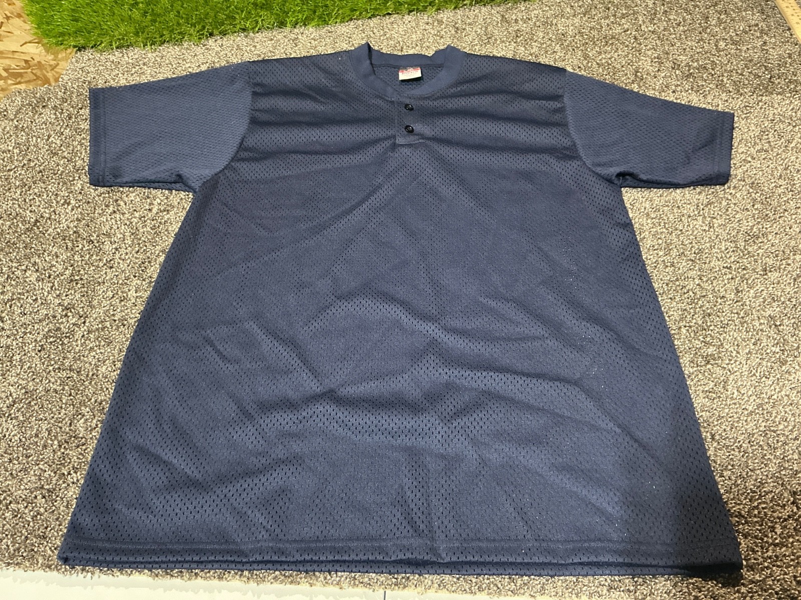 Alleson Altheletic Mesh Style 2 Button BaseBall Style Jersey Shirt, Size L gallery