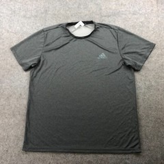 Adidas Shirt Mens XL Gray Short Sleeve Workout Climalite Gym Workout