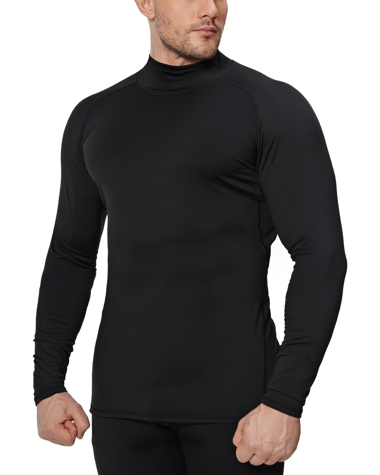 5 Pack Men's Thermal Turtle Mock Neck Shirts, Long Sleeve Compression Shirts ... gallery