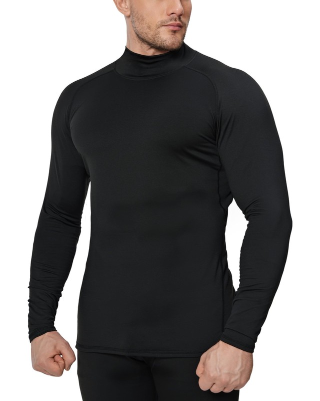 5 Pack Men's Thermal Turtle Mock Neck Shirts, Long Sleeve Compression Shirts ... gallery