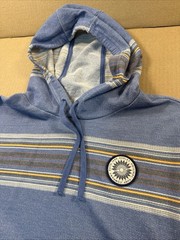 HURLEY OG HOODIE PONCHO STRIPED BLUE MENS MEDIUM
