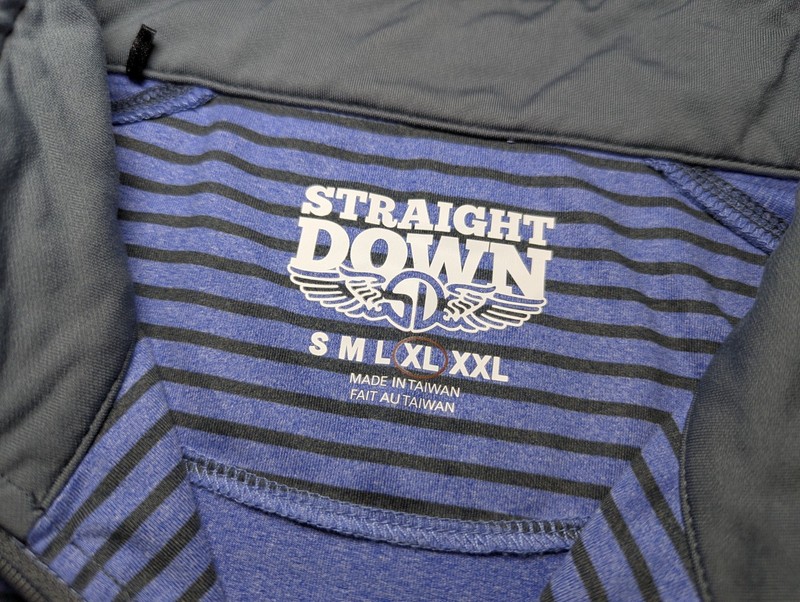 Straight Down Men's XL 1/4 Zip Blue Performance Sun Valley Golf Shirt Pullover gallery