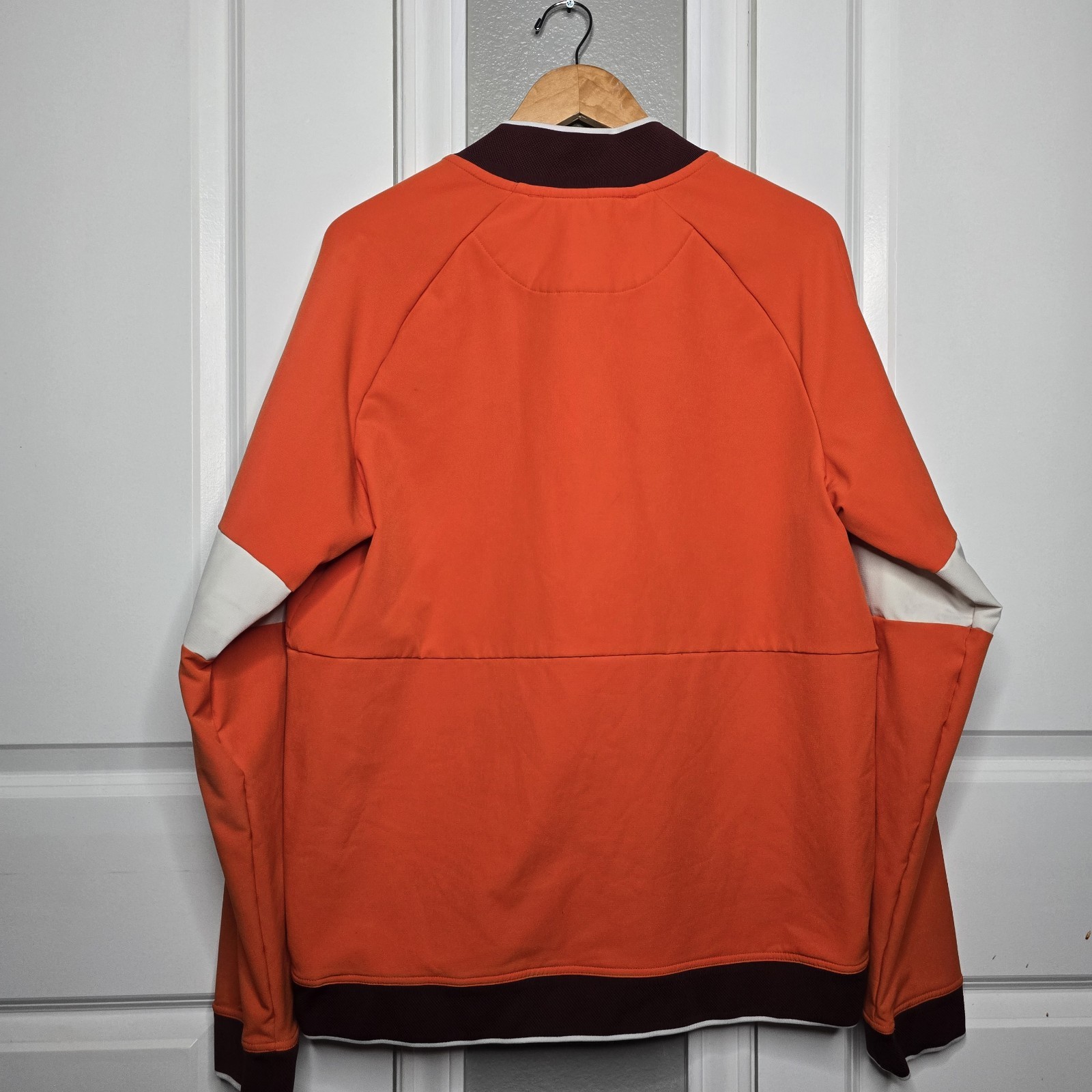 Nike Clemson Jacket Dri-Fit Full Zip Pockets Zip Medium M Orange Brown Whit Trim gallery