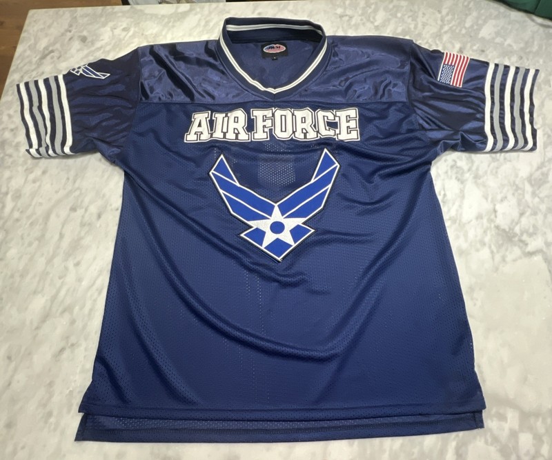 JWM U.S. Air Force Jersey Men Large Wings Logo Blue Football Emblem Patches gallery