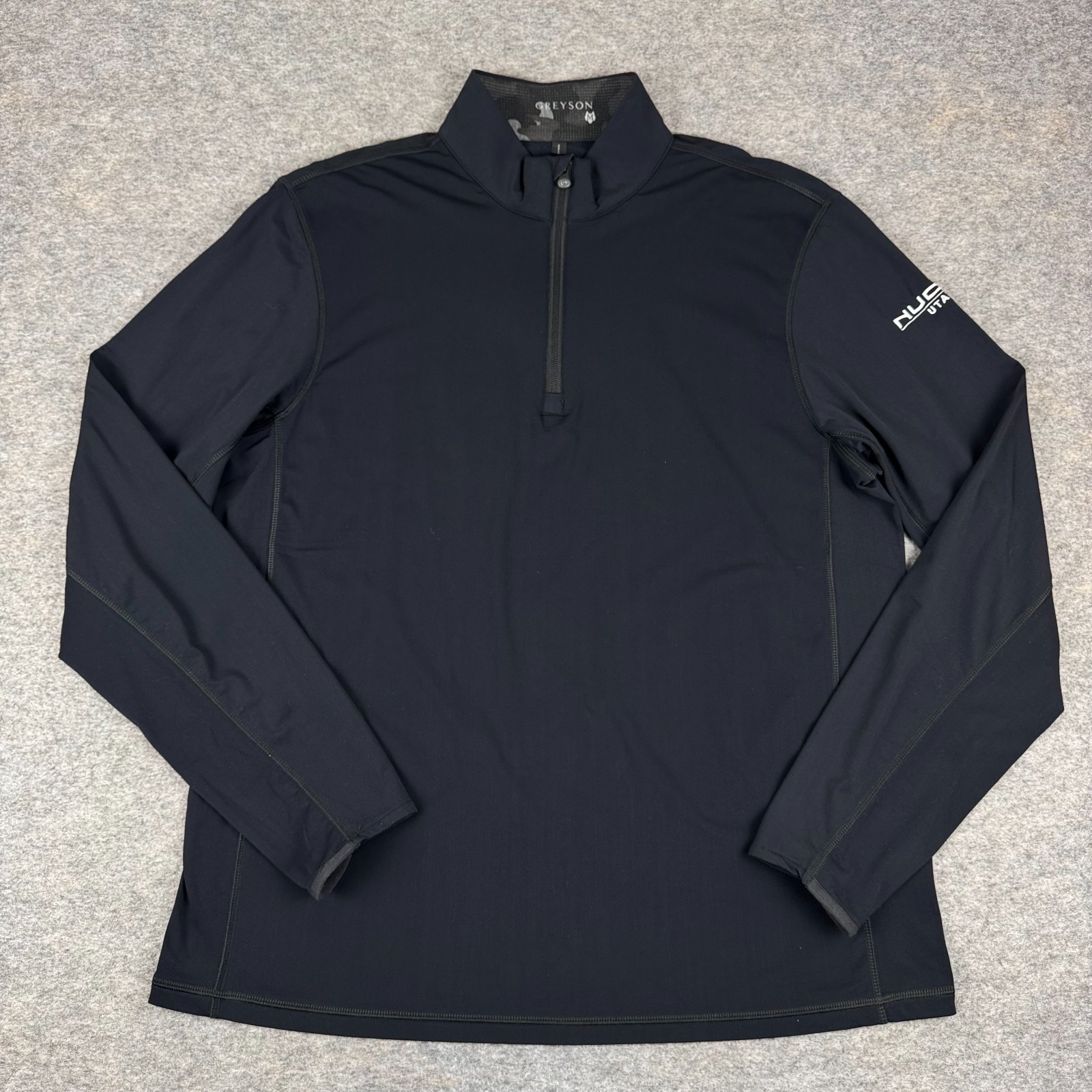 Greyson Tate Shepard Pullover 1/4 Zip Nucor Steel Utah Black Mens Medium M gallery