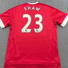 Manchester United 2015-2016 Luke Shaw #23 Home Mens Football Jersey Large Adidas