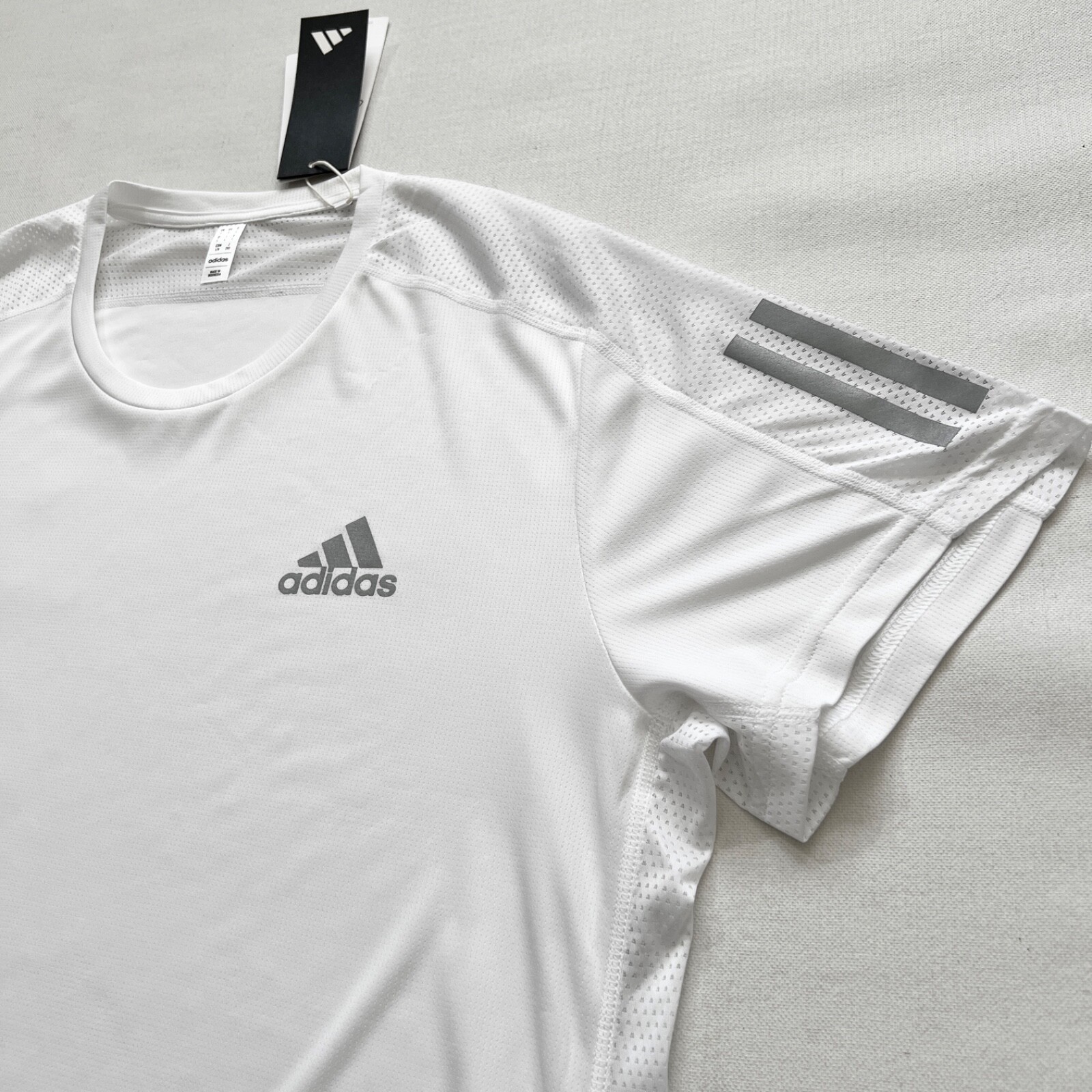 $40 NWT ADIDAS Men's Own The Run White Reflect Silver Running Tee T-Shirt XLARGE gallery