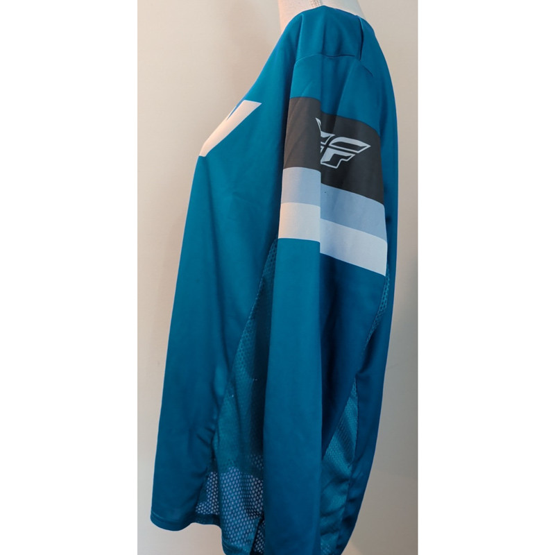 Fly Racing Kinetic MX Jersey Teal/Black – Adult Medium – Motocross Dirt Bike gallery