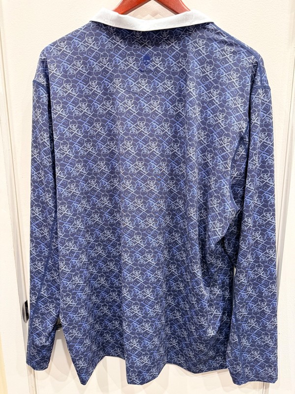Robert Graham 1/4 Zip Long Sleeve Pullover Shirt Blue Skull Golf Men Size XL-NWT gallery
