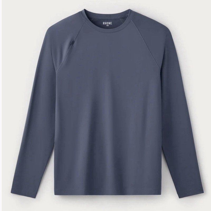 Rhone Reign Long Sleeve Soft Performance T-Shirt Blue Sweat-Wicking Size XXL 2XL gallery
