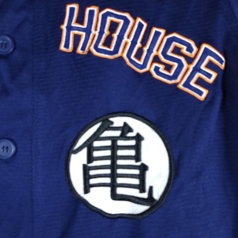 Dragon Ball Z Kame House Shirt Mens Medium Blue Baseball Jersey Anime Button gallery