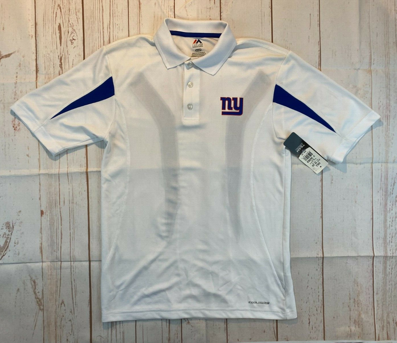 New York Giants NFL Mens Cool Base Performance Golf Polo Shirt Small Nwt White gallery