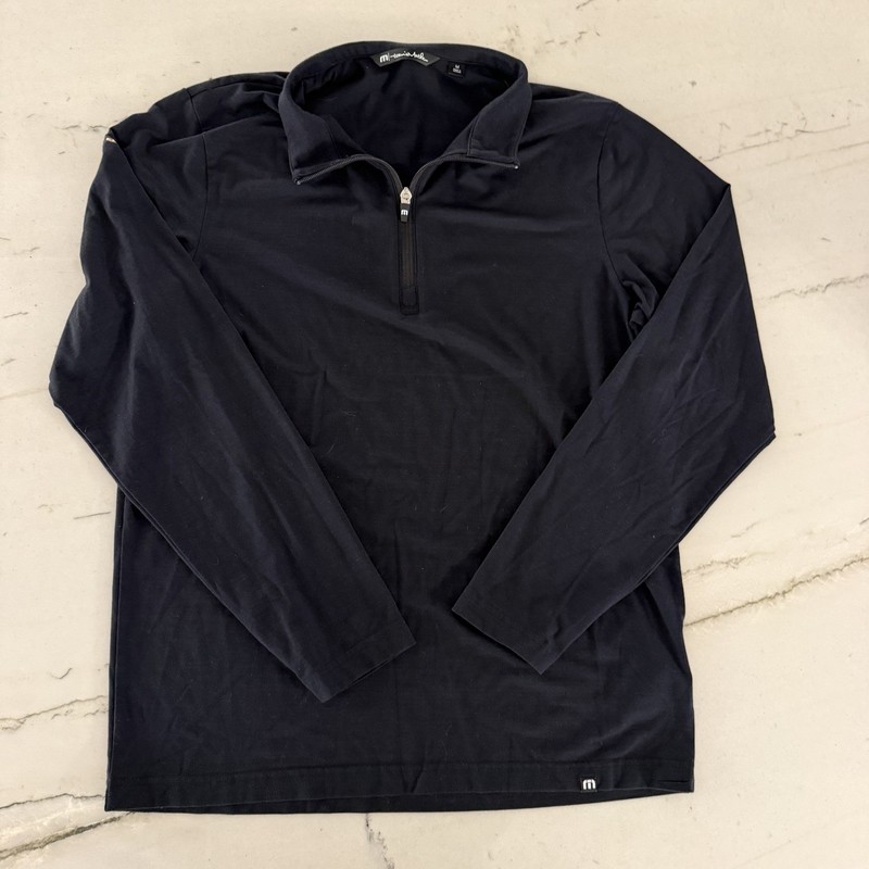 Travis Mathew Pullover Quarter Zip Men's M Black Golf Performance Iron Gate gallery