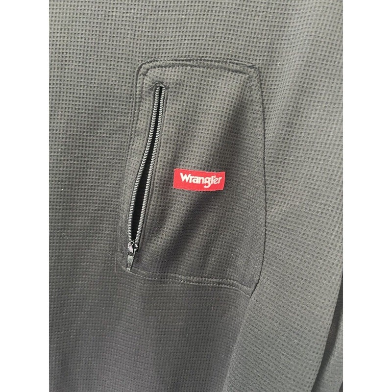 Wrangler Mens Medium Crew Neck Pullover Long Sleeve T Shirt Black gallery